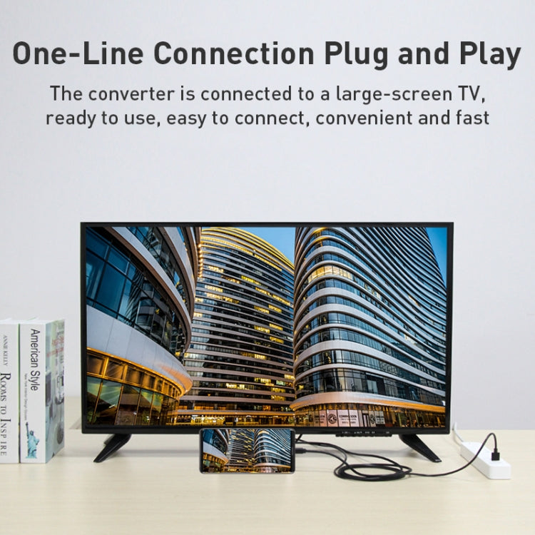 9572A USB Power Supply USB-C/Type-C to HDMI 4K Aluminum Alloy Cable, Length: 1.8m, 9572A